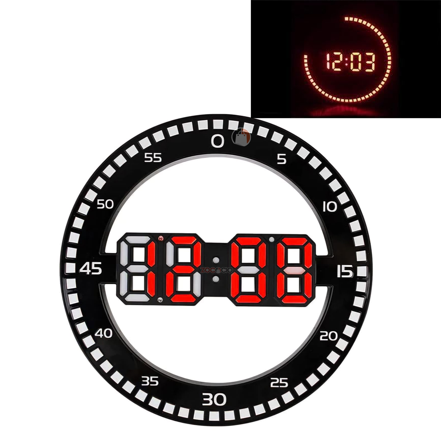 Reloj Digital Led De Pared O Mesa Redond